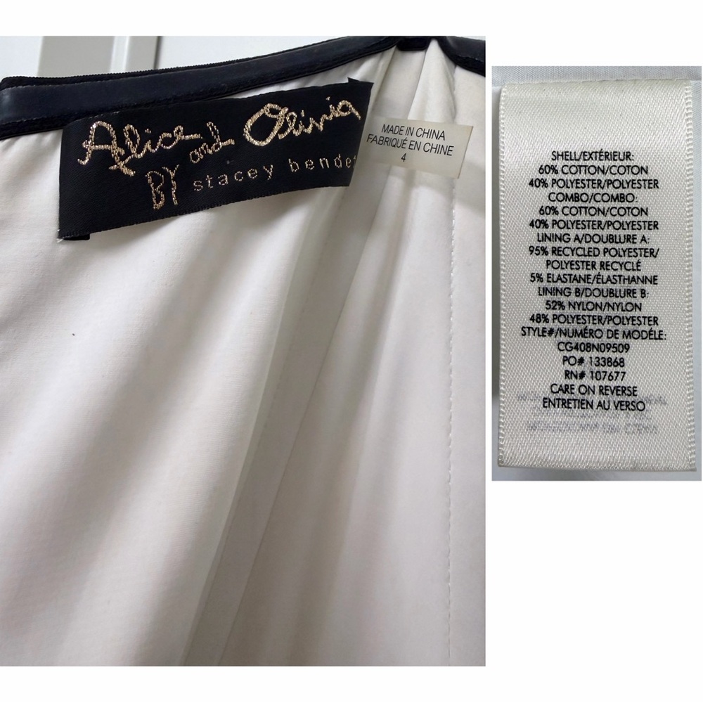 Alice + Olivia Bridgette Maxi Gown Dress Black Off White Ivory Wave Moire 4 - Picture 3 of 16